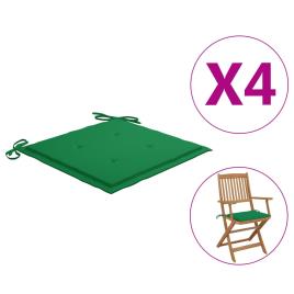 Almofadões para cadeiras de jardim 4 pcs 40x40x4cm verde