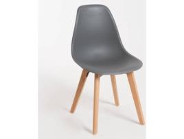 Cadeira de Jantar  Nordica Kelen (Cinzento Escuro - Polipropileno, Madeira - 84 x 39 x 46 cm)