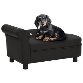 Sofá para cães 83x45x42 cm couro artificial preto