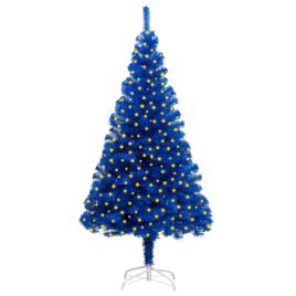 vidaXL Árvore de Natal artificial c/ luzes LED/suporte 210 cm PVC azul