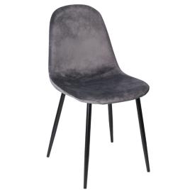Cadeira Teok Black Veludo - Cinza escuro