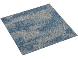 Ladrilhos de Carpete VIDAXL Claro (Azul - 50x50 cm - Tecido)