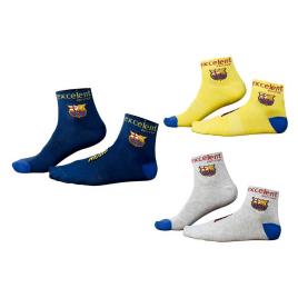 Massi Meias Fc Barcelona 3 Pares One Size Blue / Yellow / Grey