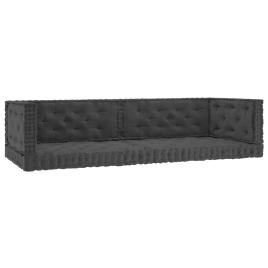 Almofadões para sofá de paletes 6 pcs algodão antracite