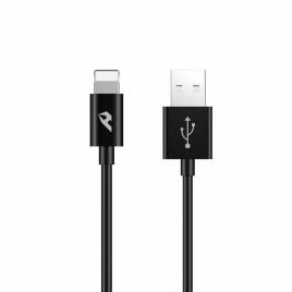 Cable de Datos Enjoy Negro USB 20 A Lightning 24A Longitud 1M