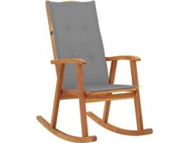Cadeira de Baloiço VIDAXL com Almofadões (Castanho - Madeira de Acácia - 57 x 100 x 117 cm)
