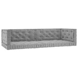 Almofadões para sofá de paletes 6 pcs algodão cinzento
