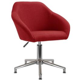 Cadeira de escritório giratória tecido vermelho tinto