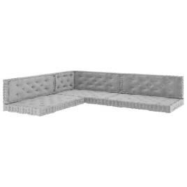 Almofadões para sofá de paletes 7 pcs algodão cinzento