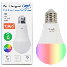 Inteligente Bulbo 7W LED luz NIP Smarthome SM7RGBW RGBW ajustável, WiFi programável, controle de Internet, Tuya inteligente App, compatível Amazon Alexa e Google Início