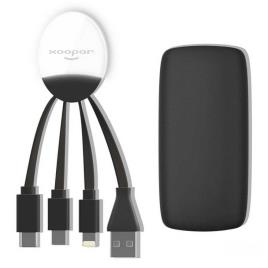 Powerbank  Weekender (5000 mAh - USB - MicroUSB - Lightning - USB-C - Preto)