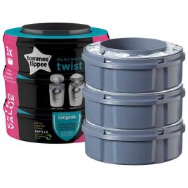 Tommee Tippee Twist E Click Refill X Sangenic 3 One Size Grey