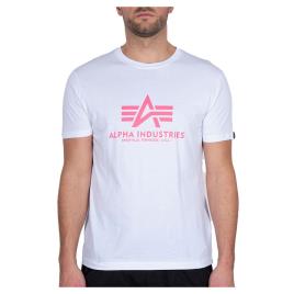 Alpha Industries Camiseta De Manga Curta Basic Neon Print XS White / Neon Pink
