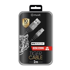 Muvit Cabo Usb Para Micro Usb 2.4a 2 M One Size Grey