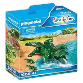 Playmobil Crocodilo Com Bebês 70358 One Size Multicolor