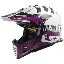 Capacete Motocross Mx437 Fast Evo Xcode S Gloss White / Violet