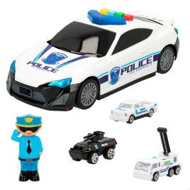 Cb Toys Caminhão Transportador De Carro De Polícia Com Veículos E Bonecos One Size White