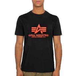 Alpha Industries Camiseta De Manga Curta Basic Neon Print XS Black / Neon Orange