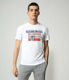 T-shirt Napapijri Surf Flag - Branco - Montanha Homem tamanho L