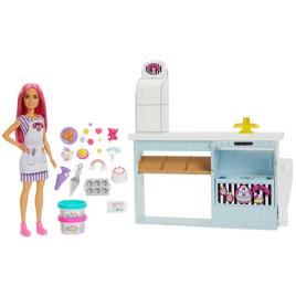 Barbie e a sua Pastelaria Boneca cabelo fantasia com loja