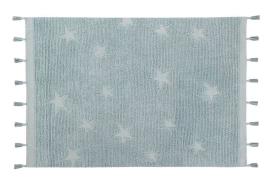 Tapete Lavavel 120 cm x 175 cm Hippy Stars Aqua de Lorena Canals- Blue