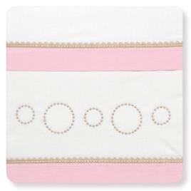 Jogo de lençóis para Miniberço  Dots Branco Rosa (3 peças)