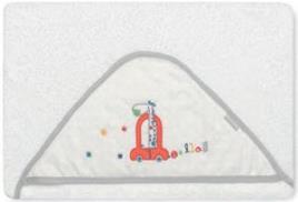 Capa de Banho para Bebé  100x100 Big Car Branco/Cinza