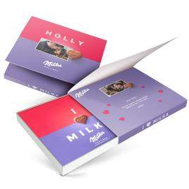 Caixa de presente Milka personalizada - Amor - 110 gramas