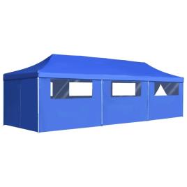 Tenda para festas pop-up dobrável c/ 8 paredes 3x9 m azul