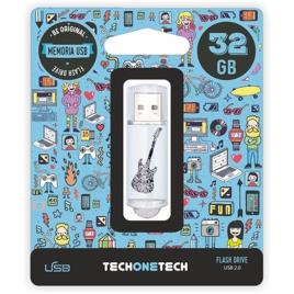 Memória USB Tech One Tech Crazy Black Guitar  TEC4006-32	 32 GB