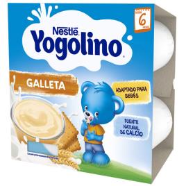 Nestlé Yogolino Pack de Iogurtes Sabor Natas e Bolachas 4x100 gr