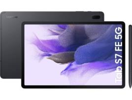 Tablet SAMSUNG Galaxy Tab S7 FE 5G (12.4'' - 64 GB - 4 GB RAM - Wi-Fi+5G - Preto)