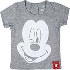 Camisola De Manga Curta Infantil Mickey Mouse Cinzento