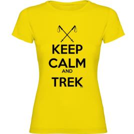 Camiseta De Manga Curta Keep Calm And Trek L Yellow
