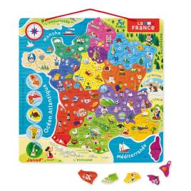 Janod Magnetic France Map 7 Years-124 Months Multicolor