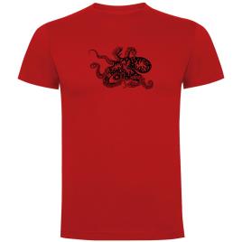 Camiseta De Manga Curta Psychedelic Octopus 3XL Red