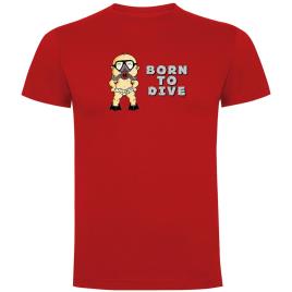 Camiseta De Manga Curta Born To Dive 2XL Red