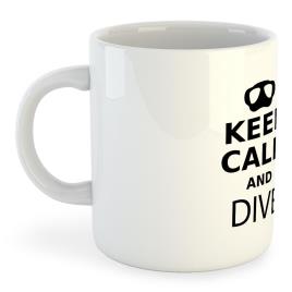 Caneca Keep Calm And Dive 325ml One Size White