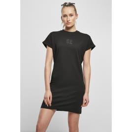 Urban Classics Vestido Camiseta Cut On Sleeve Printed Big 3XL noir/noir