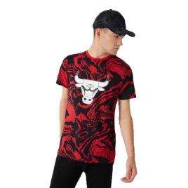 Camiseta De Manga Curta Nba Oil Slick Aop Chicago Bulls L Red