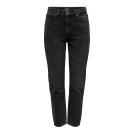 Jeans Com Cintura Alta E Tornozelo Emily Life 26 Black Denim / Detail Nas997