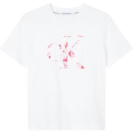 Camiseta De Manga Curta Satin Bonded Filled M Bright White/Marble