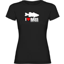 Camiseta De Manga Curta I Love Bass XL Black