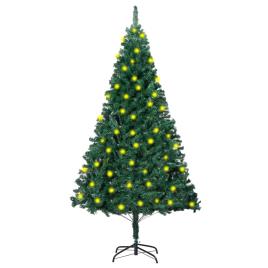vidaXL Árvore de Natal artificial + LEDs/ramos grossos 180 cm verde