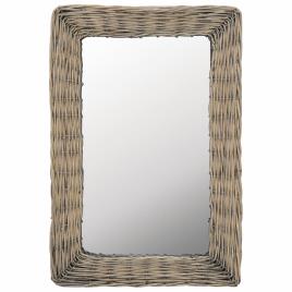 Espelho em vime castanho 40x60 cm