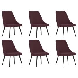 vidaXL Cadeiras de jantar 6 pcs tecido roxo