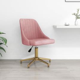 Cadeira de escritório giratória veludo rosa