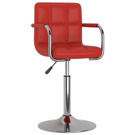 Cadeira de jantar couro artificial vermelho tinto