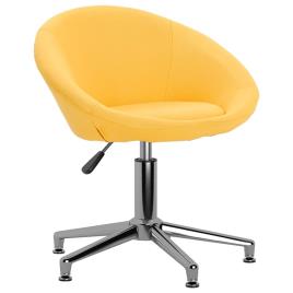 Cadeira de escritório giratória tecido amarelo