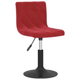 Cadeira de jantar giratória veludo vermelho tinto